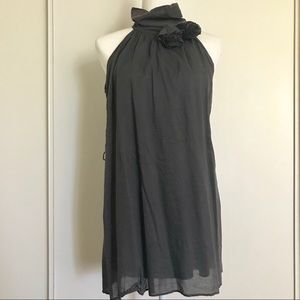 Grey High-Neck Rose Tunic